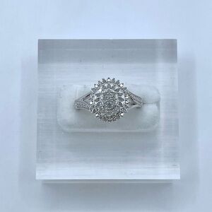 .50 CT Natural Diamond Round Brilliant Sterling Silver Ring